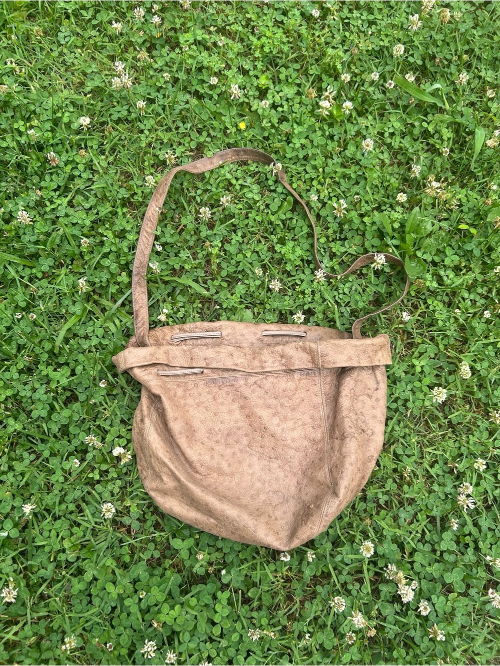 H by Halston Taupe Textured Shoulder Bag